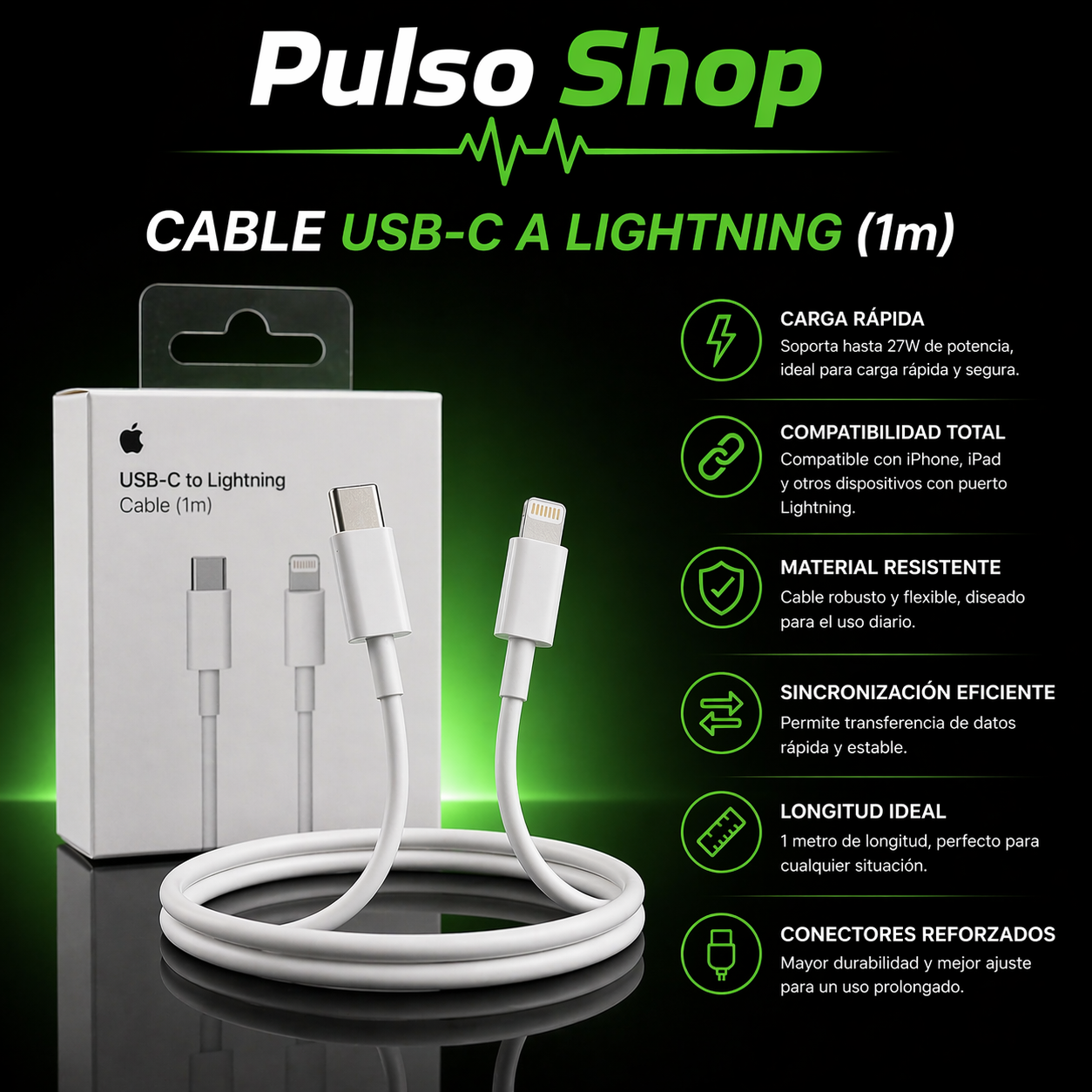 Cable USB-C a Lightning 1M